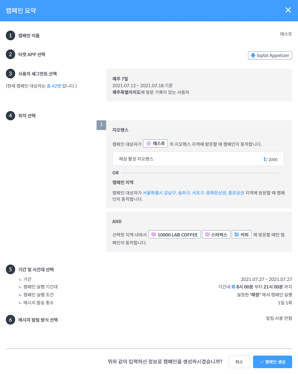 Loplat X campaign summary page with performance metrics